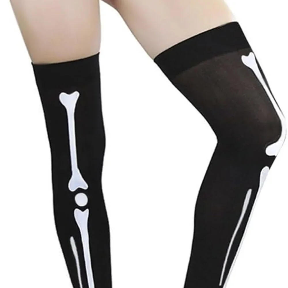 New Nasty Gal Over The Knee Skeleton Socks